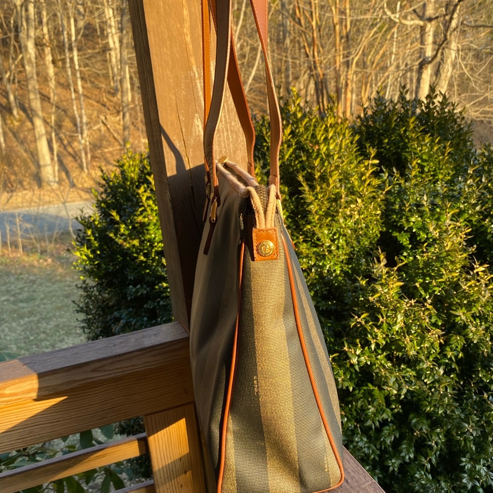 Fendi Pequin Striped shoulder Tote Bag - Picture 2 of 14